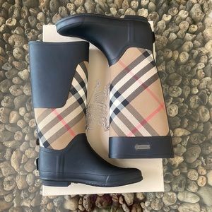 Burberry Women's Clemence Signature Check Rain Boots